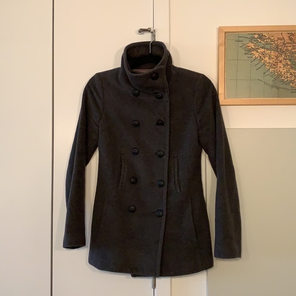 Grey Pea Coat - Picture 4 of 6